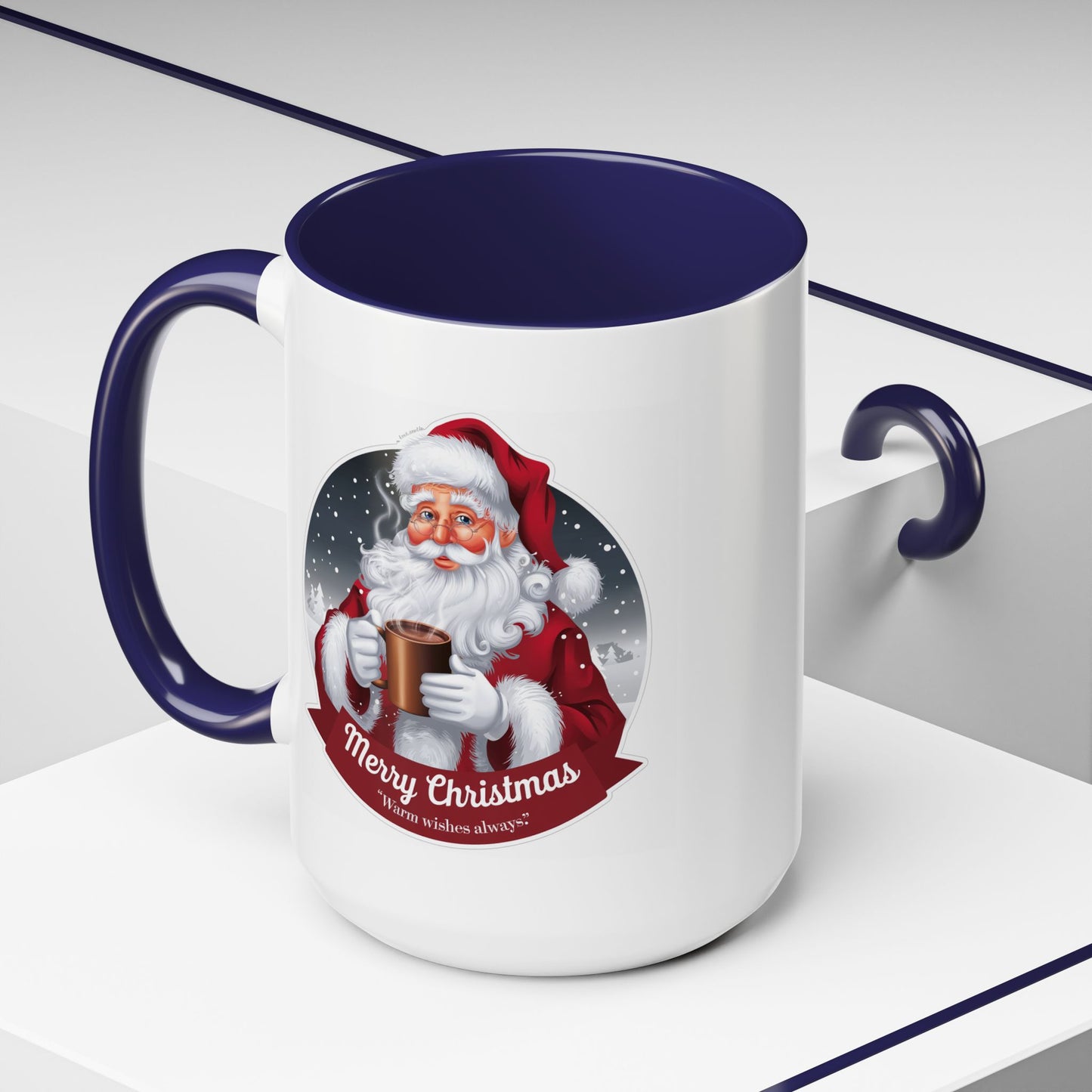 Christmas Mug - Merry Christmas Warm Wishes Always Santa