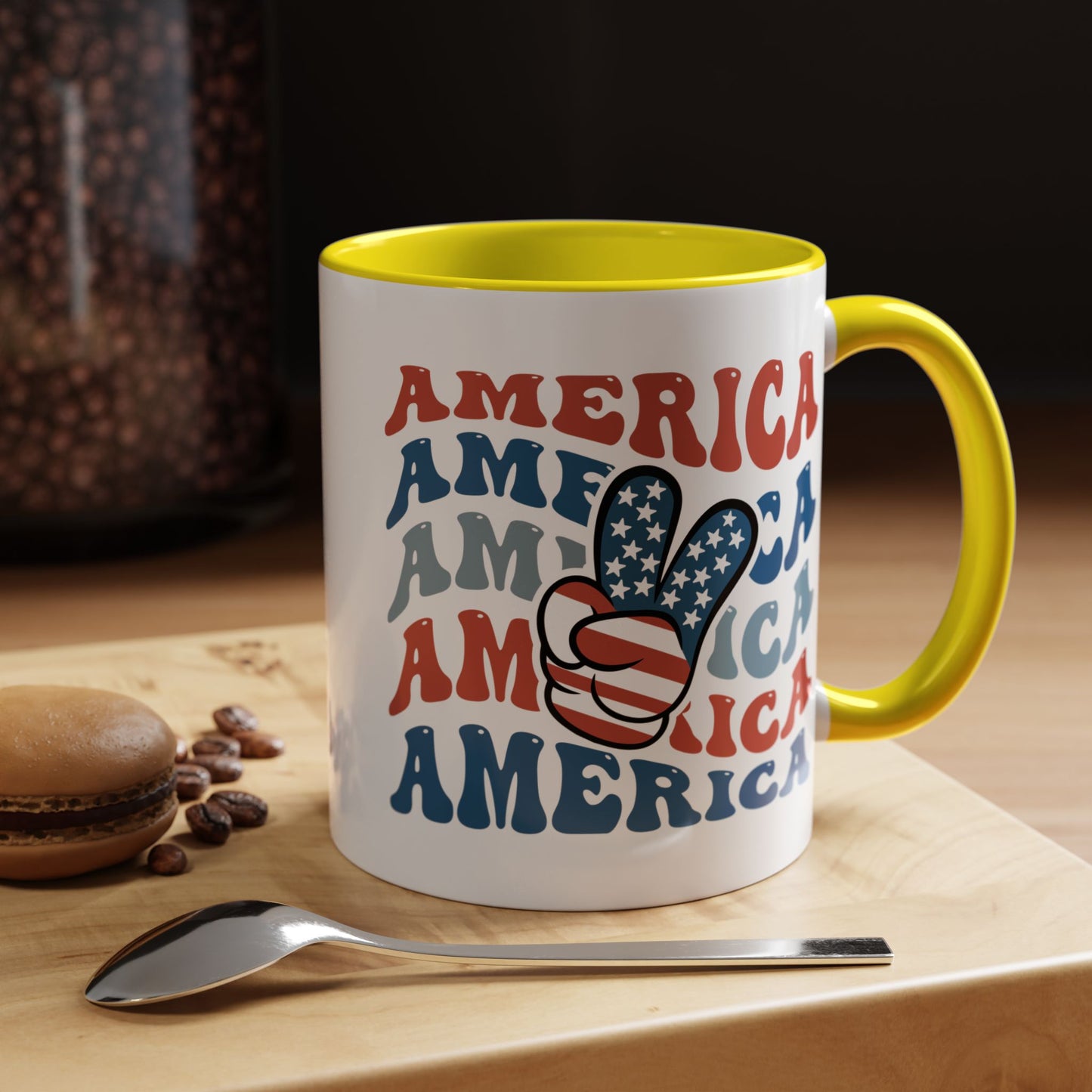 4th of July Mug - America peace Sign