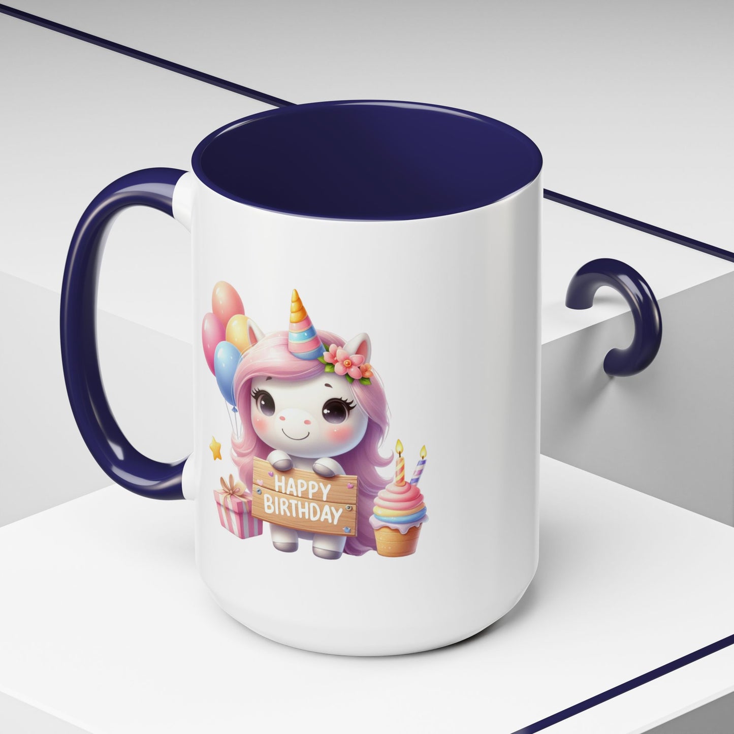 Birthday Mug - Girl Unicorn Happy Birthday Sign 2