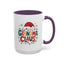 Christmas Mug - Grandma Claus Green Yellow & Red Text Hat Lights Stars