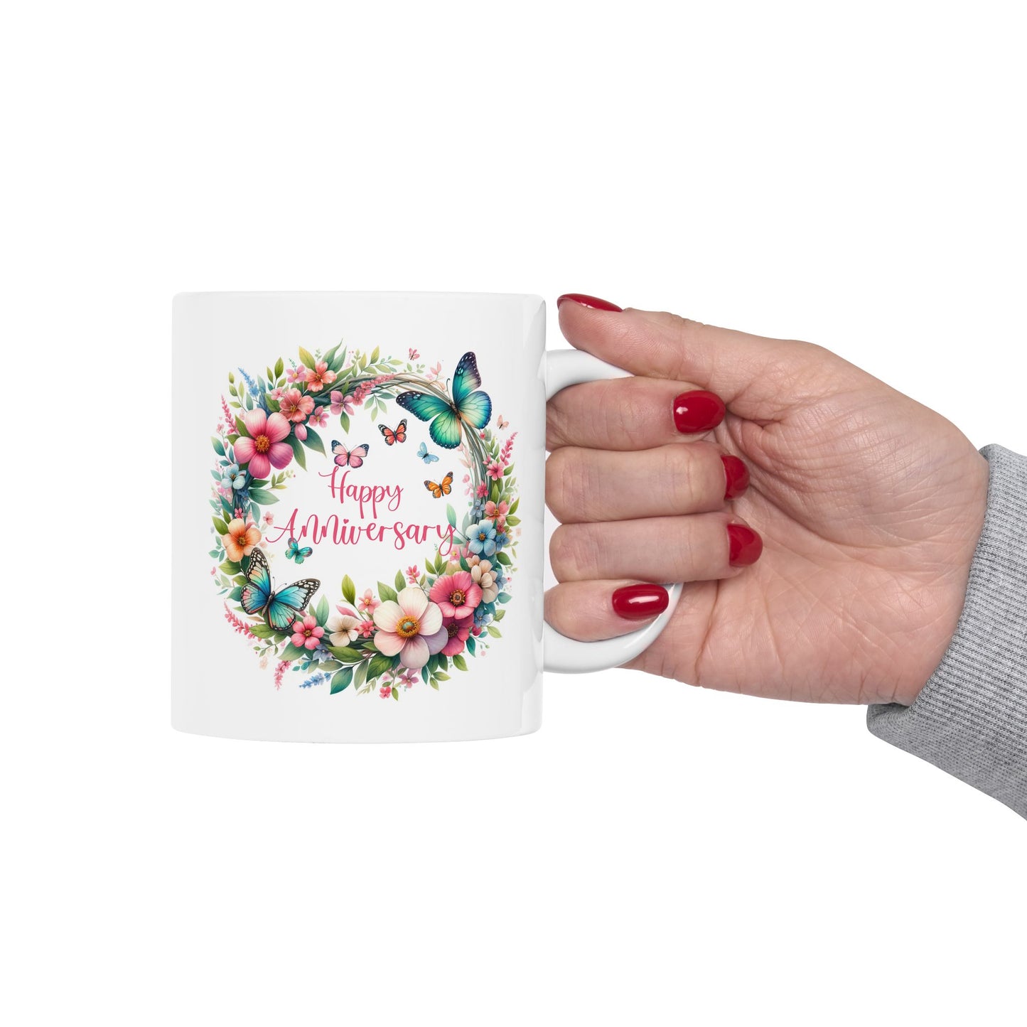 Anniversary Mug - Happy Anniversary Butterflies