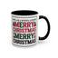 Christmas Mug - Merry Christmas Red Green & Black Text Trees Presents