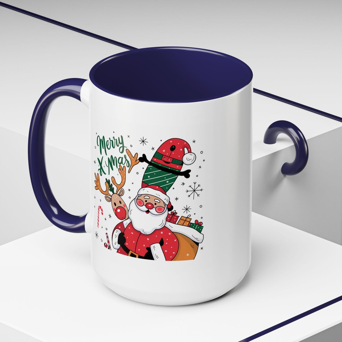 Christmas Mug - Merry Xmas Santa Reindeer