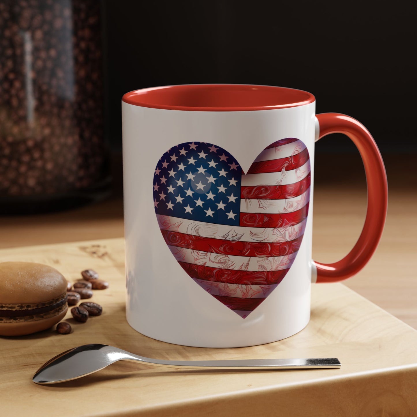 4th of July Mug - Heart American Flag