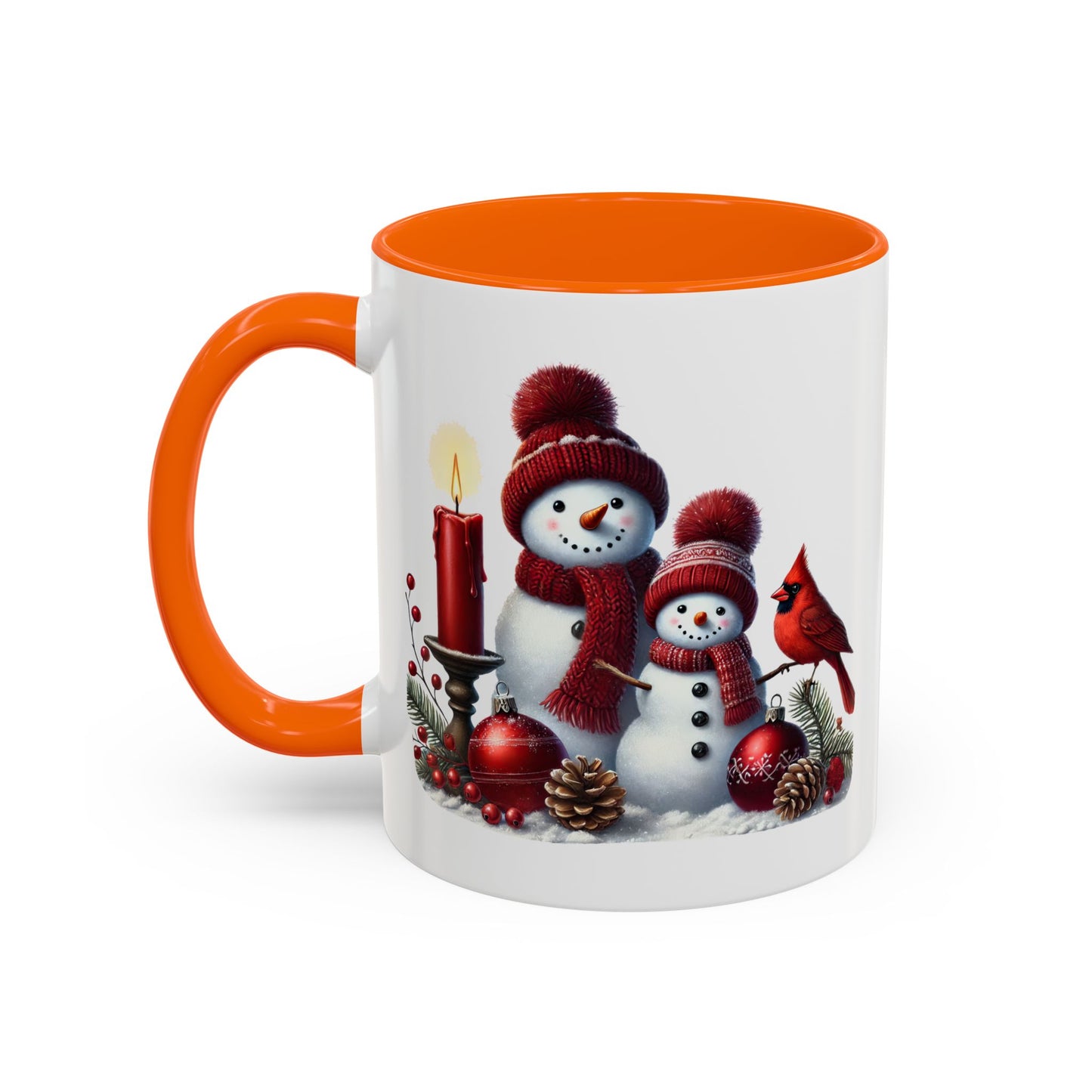 Christmas Mug - Burgundy Snowman Family