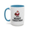 Christmas Mug - Merry Christmas Black Text Santa Walking
