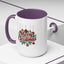 Christmas Mug - Merry Christmas Maroon Text Ornaments