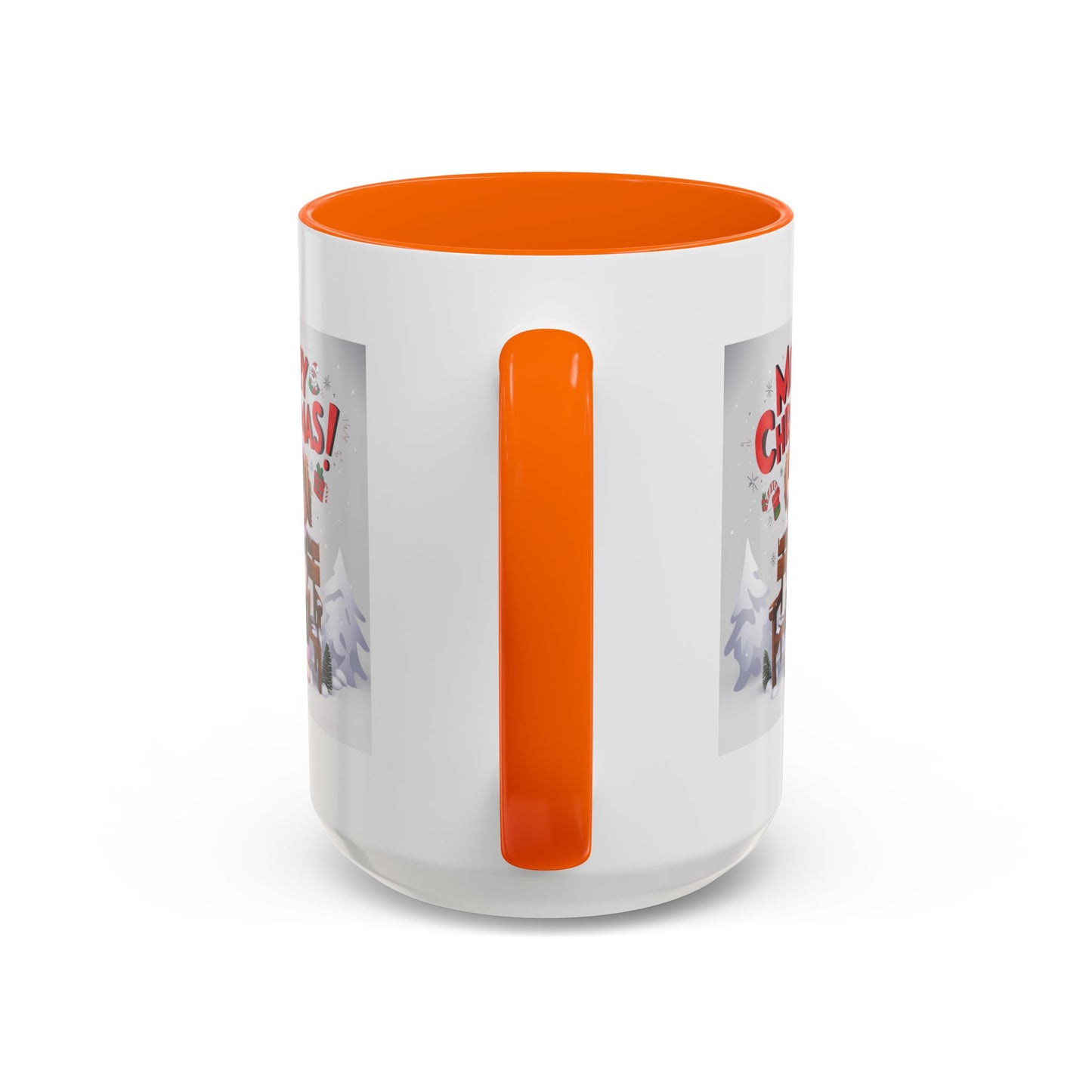 Christmas Mug - Merry Christmas Red Text Puppy Green & Red Top