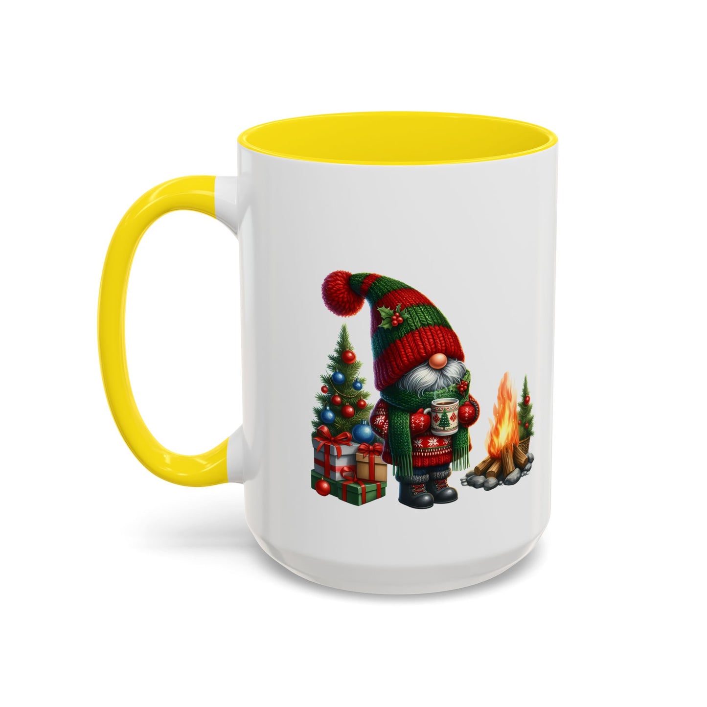 Christmas Mug - Gnome Presents and Fire