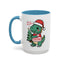 Christmas Mug - Merry Christmas Red Text Dinosaur Tree