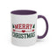 Christmas Mug - Merry Christmas Red & Green Text Heart Arrow Trees