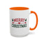 Christmas Mug - Merry Christmas Red & Green Text Heart Arrow Trees