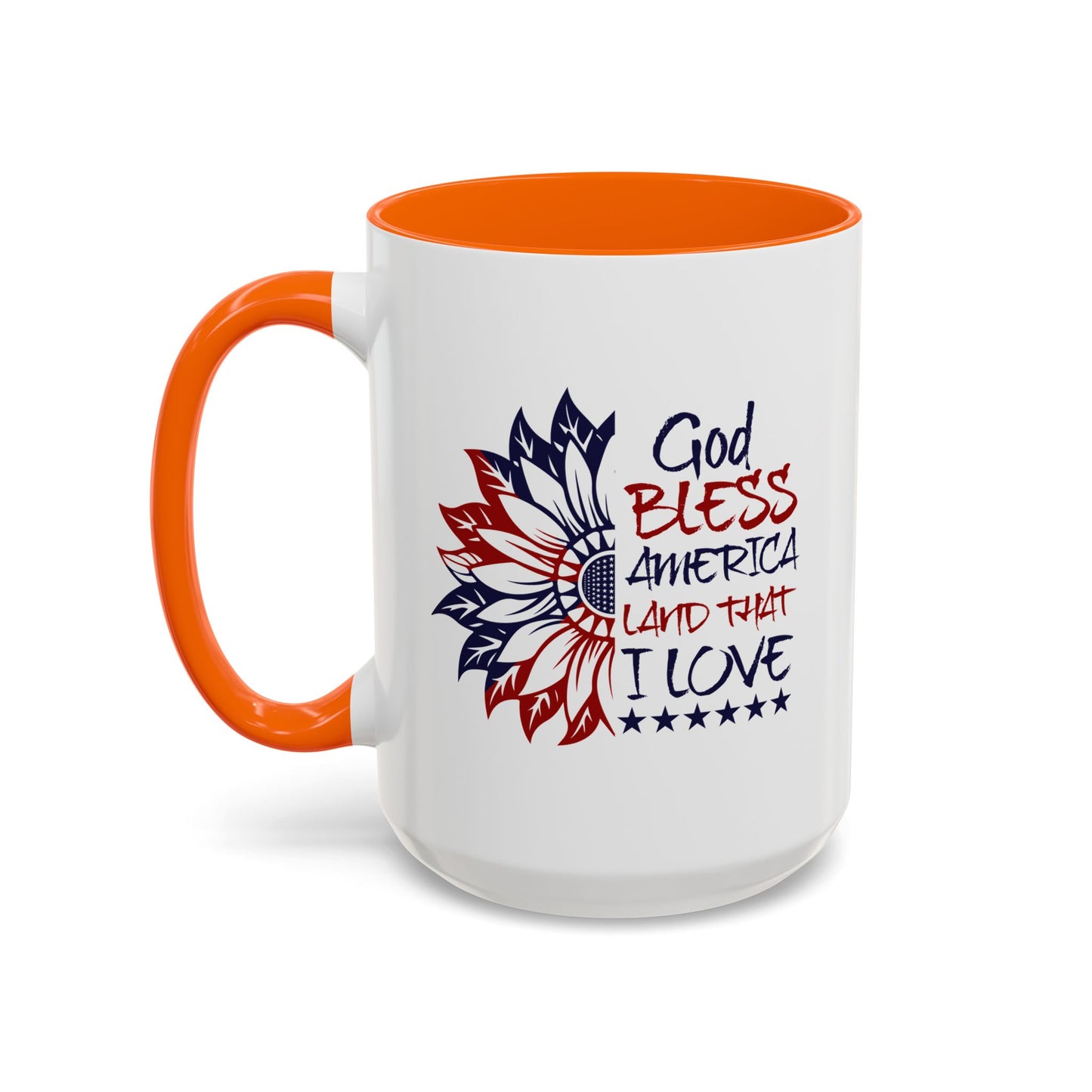 4th of July Mug - God Bless America Sunflower