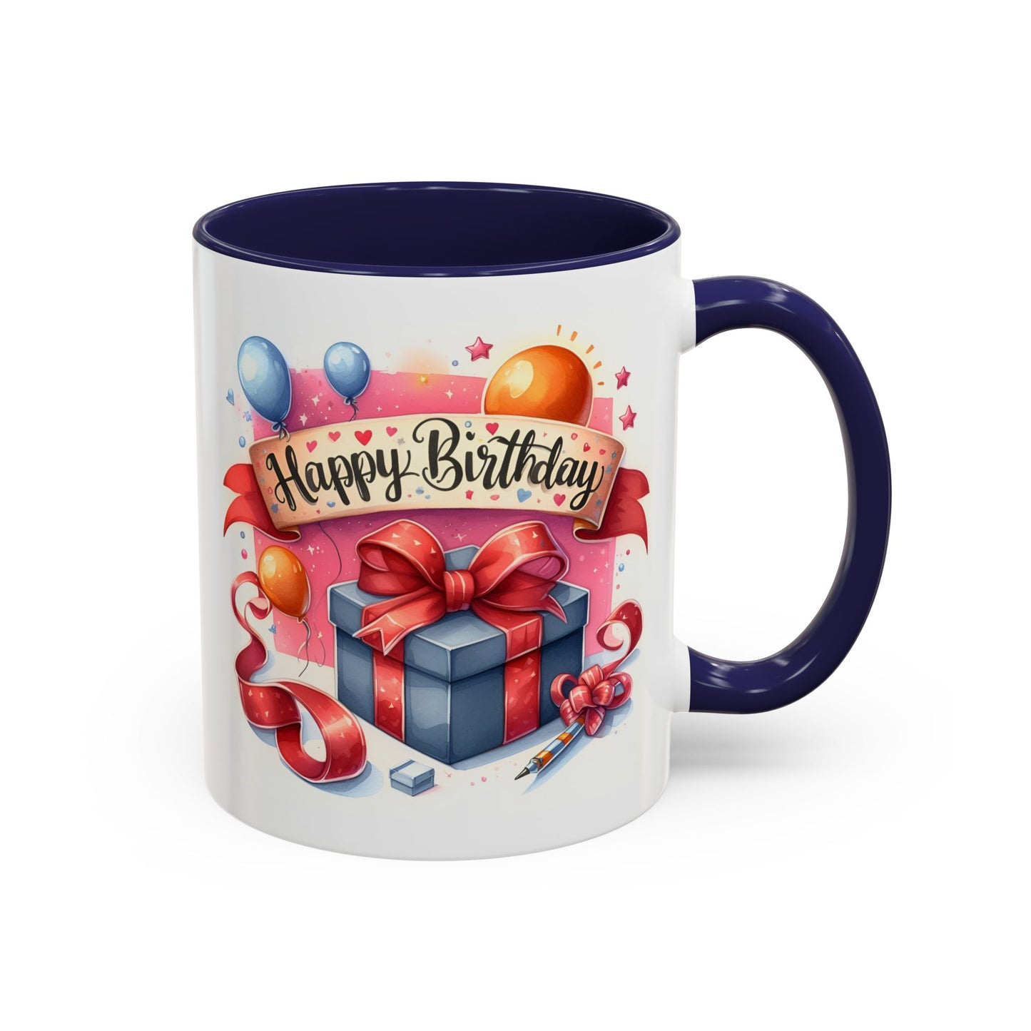 Birthday Mug - Present Pen Balloons