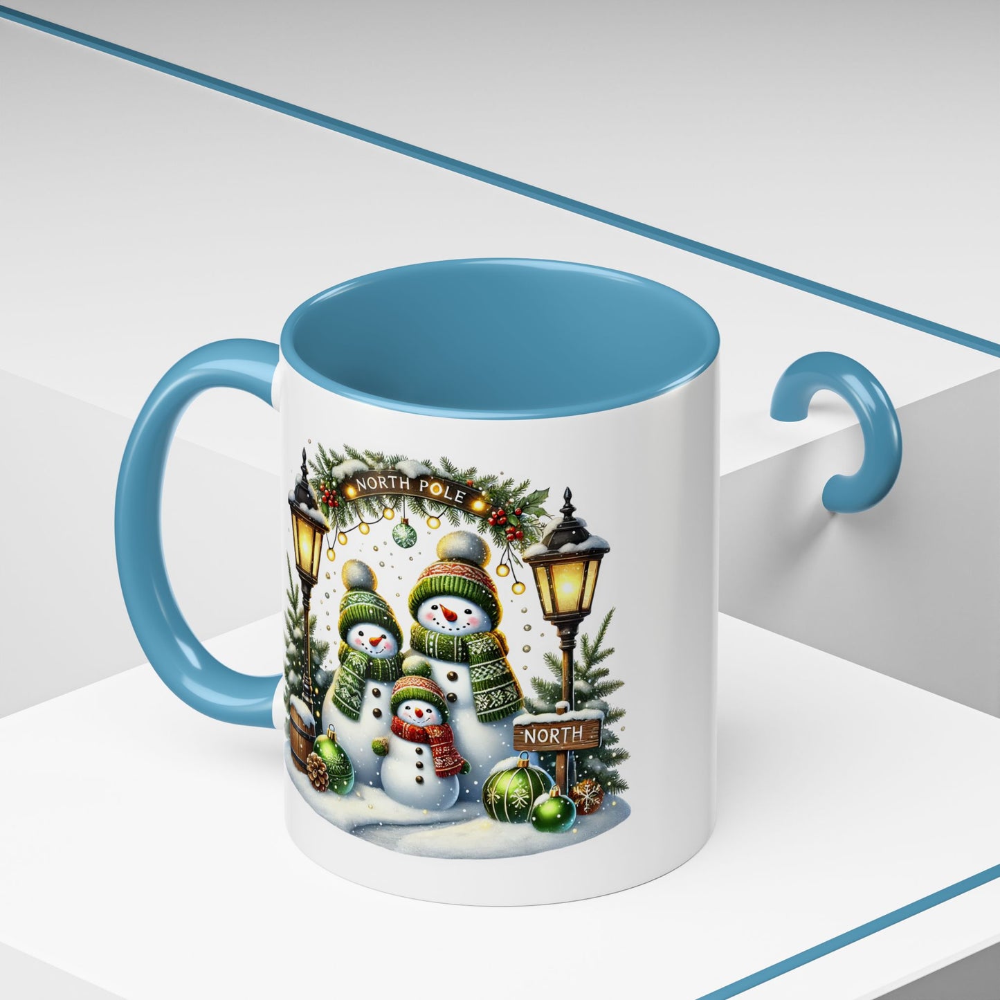 Christmas Mug - Green Snowman Family