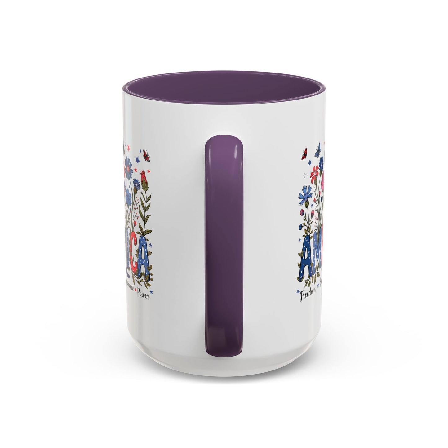 4th of July Mug - Floral America Patriotic
