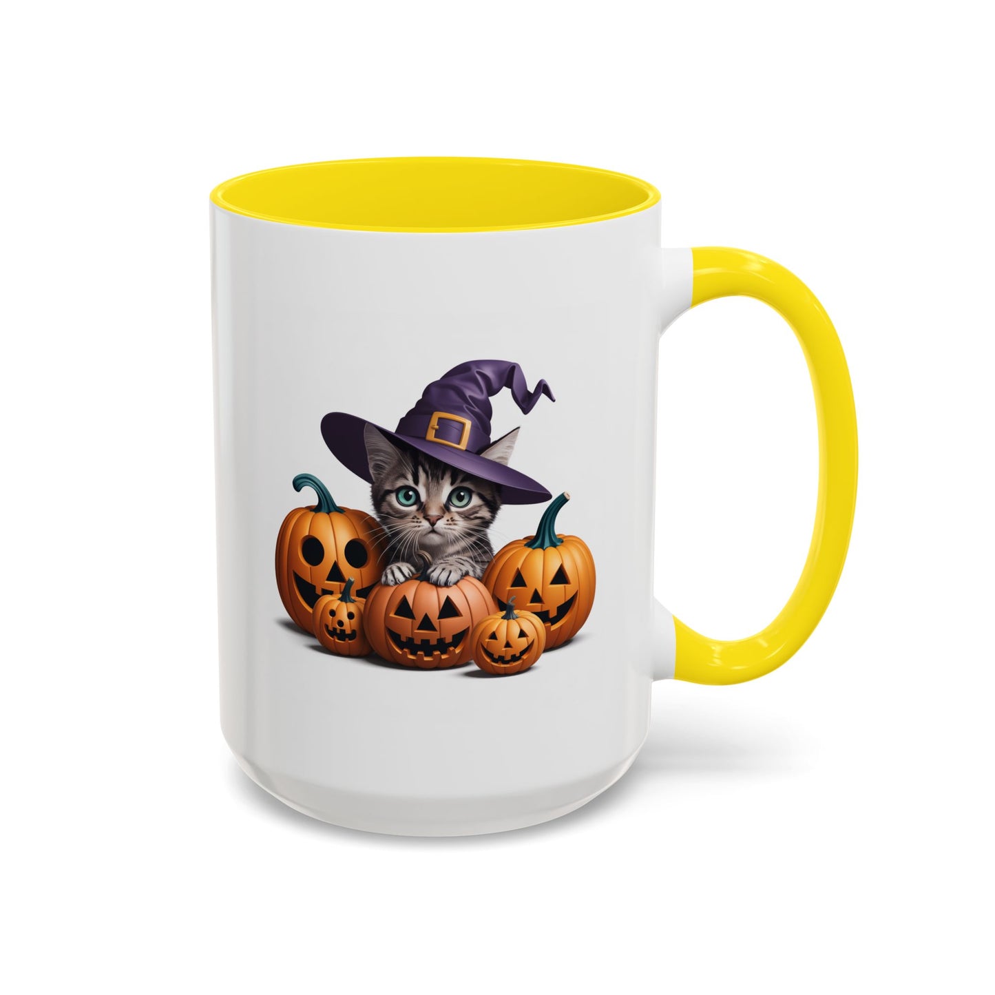Halloween Mug - Witch Cat Hiding In Pumpkins