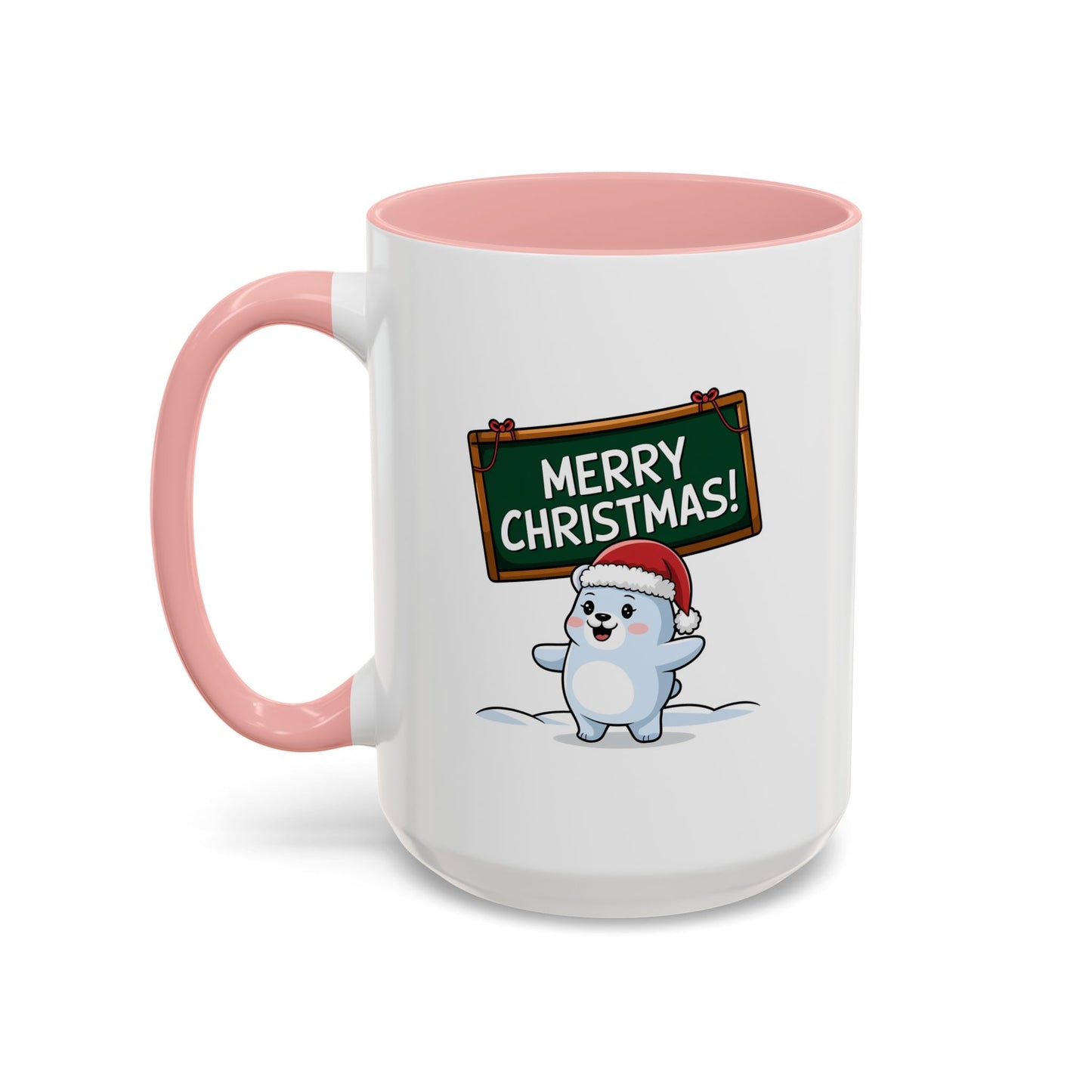 Christmas Mug - Merry Christmas White Text Seal Pup