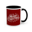 Christmas Mug - Merry Christmas White Text Maroon Background