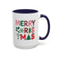 Christmas Mug - Merry Christmas Red Green & Gold Decorative Text
