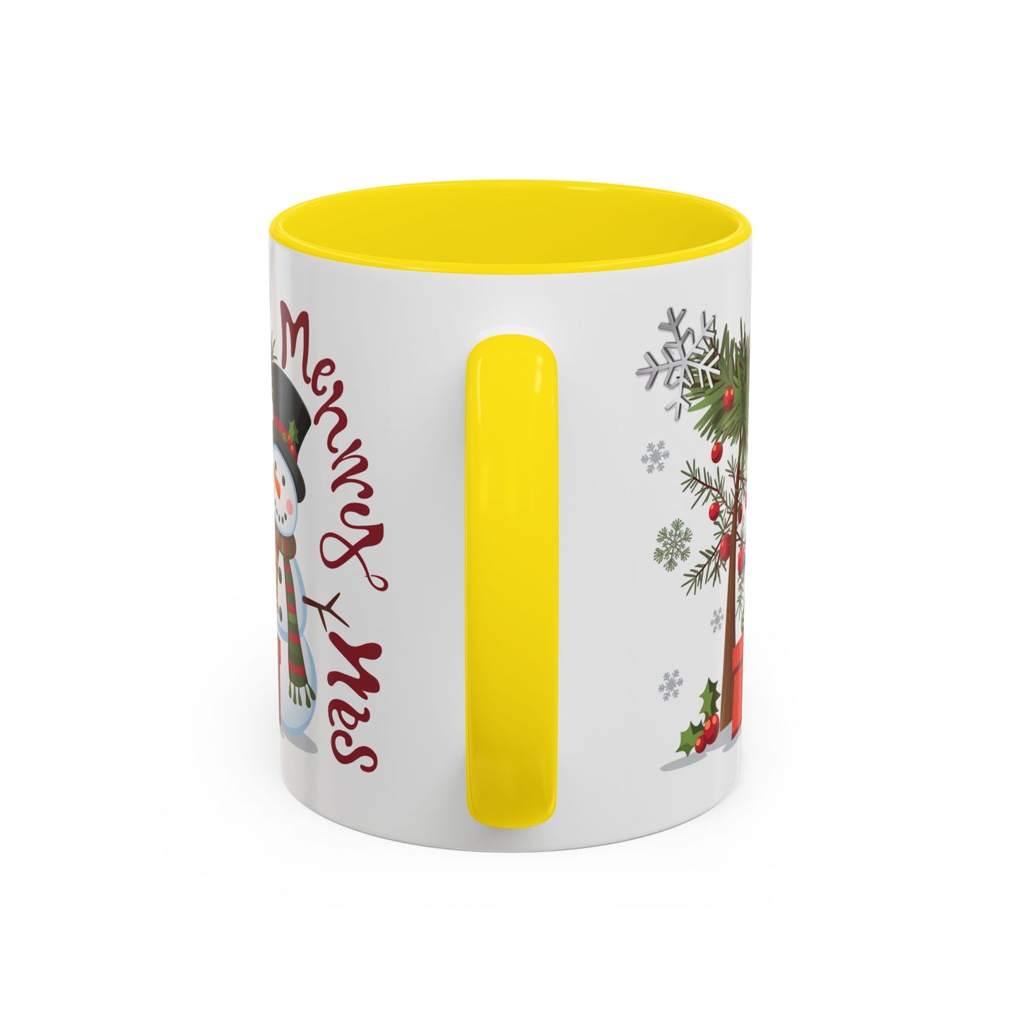 Christmas Mug - Merry Xmas Snowman Tree Present