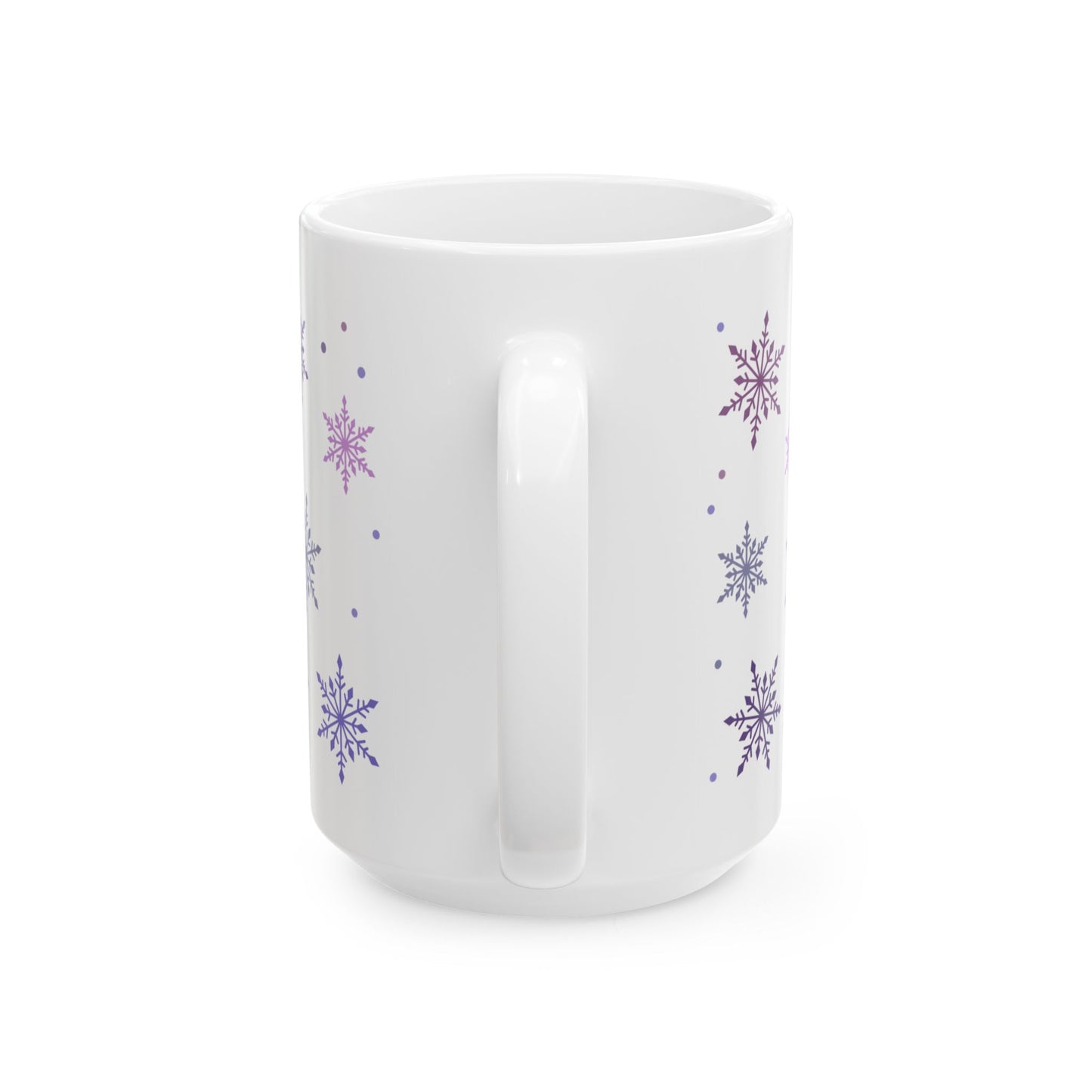 Christmas Mug - Pink & Purple Snowflakes Pattern