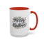 Christmas Mug - Merry Christmas Black Text Colored Lights