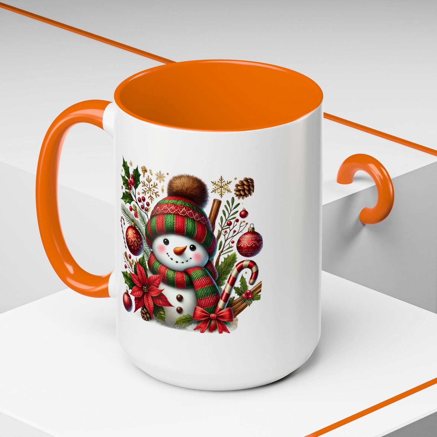 Christmas Mug - Red and Green Snowman