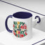 Christmas Mug - Happy Holidays and Merry Christmas Blue Green Yellow Red Text