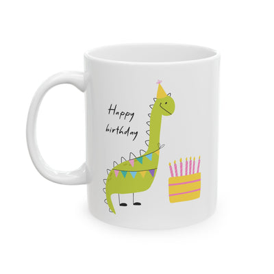 Birthday Mug - Happy Birthday Dinosaur Cake