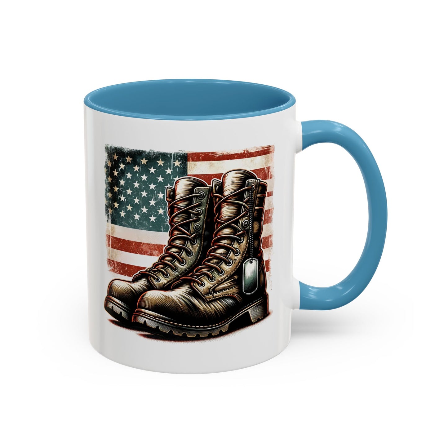 4th of July Mug - Fallen Soldier Boots Flag