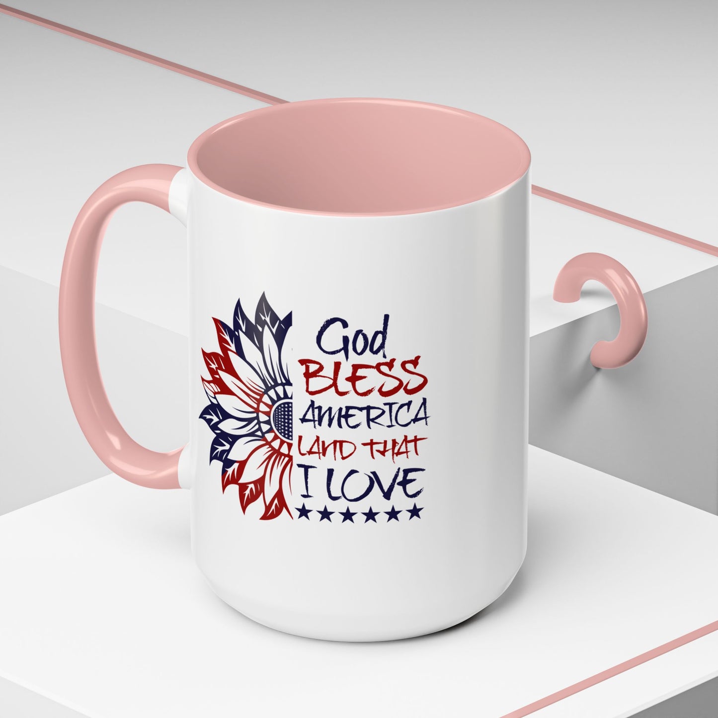 4th of July Mug - God Bless America Sunflower