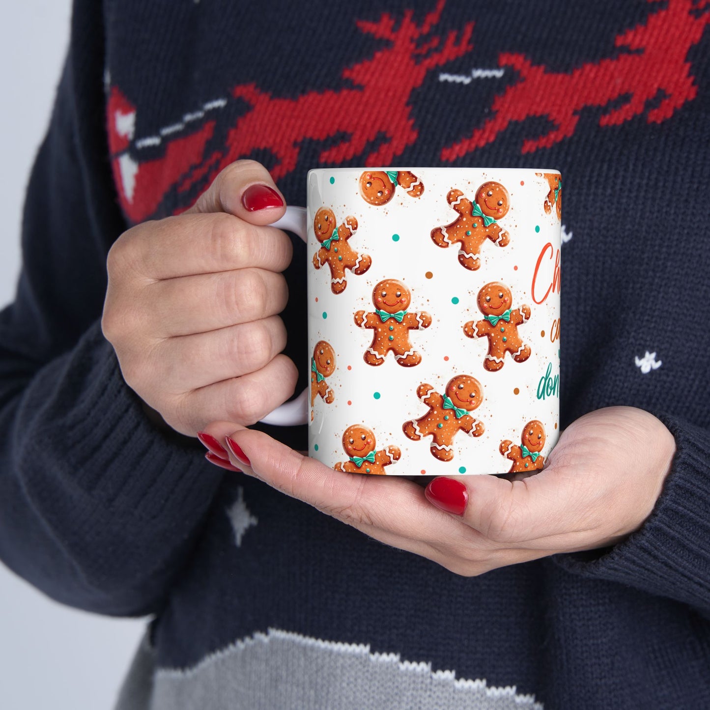 Christmas Mug - Christmas Calories Don't Count Gingerbread Man