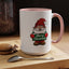 Christmas Mug - Merry Christmas White & Green Text Gnome Snow