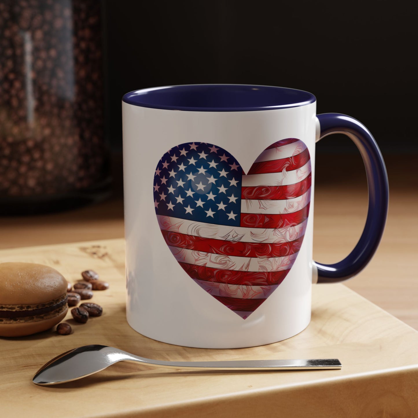 4th of July Mug - Heart American Flag