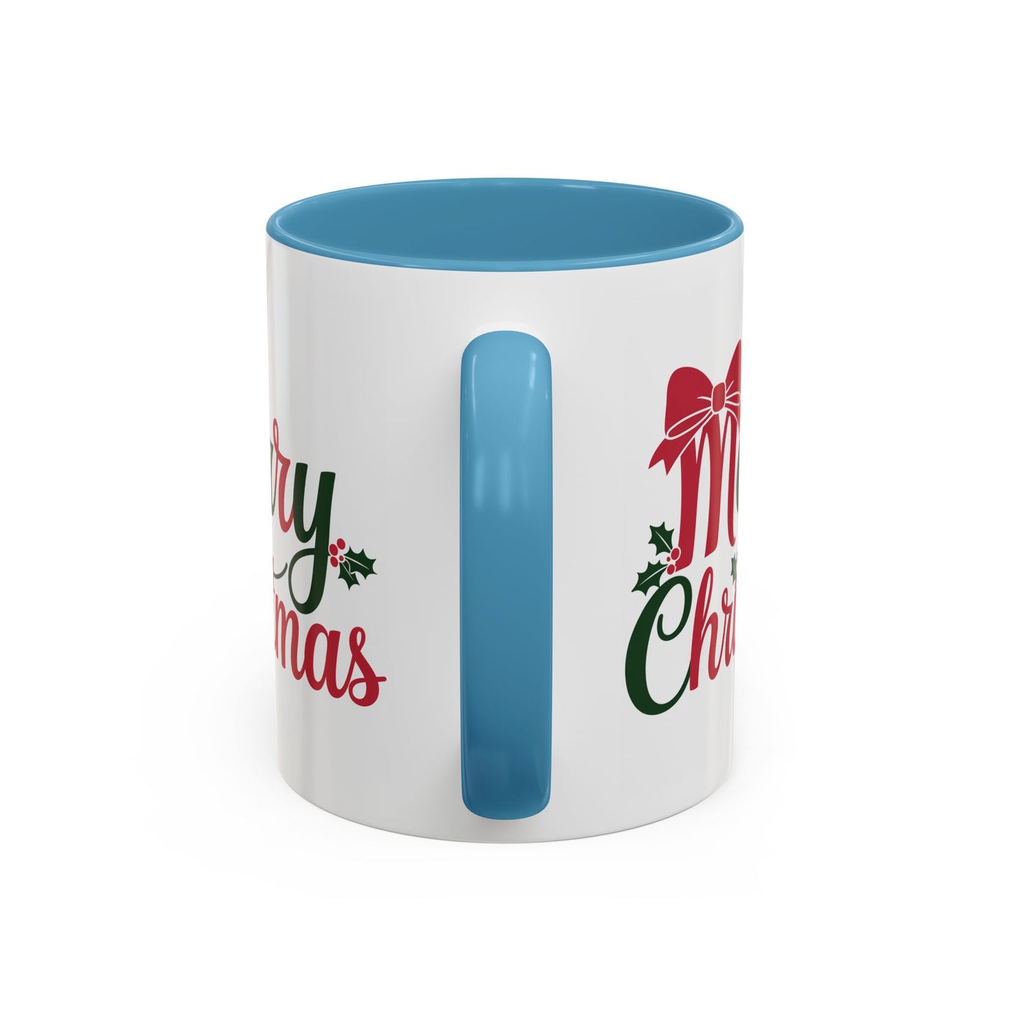 Christmas Mug - Merry Christmas Red & Green Text Bow