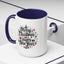 Christmas Mug - Merry Christmas and a Happy New Year Black Text Tree Ornaments Presents