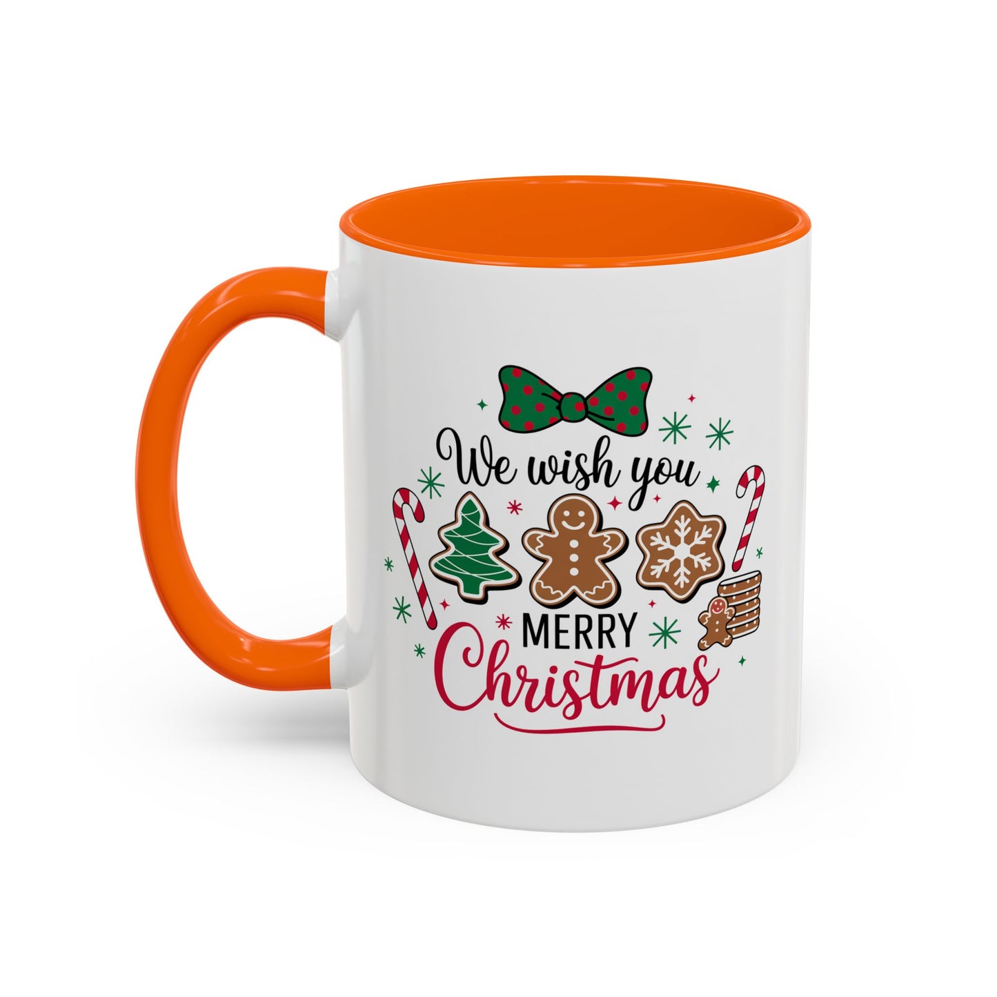 Christmas Mug - We Wish You a Merry Christmas Black & Red Text Cookies & Candy