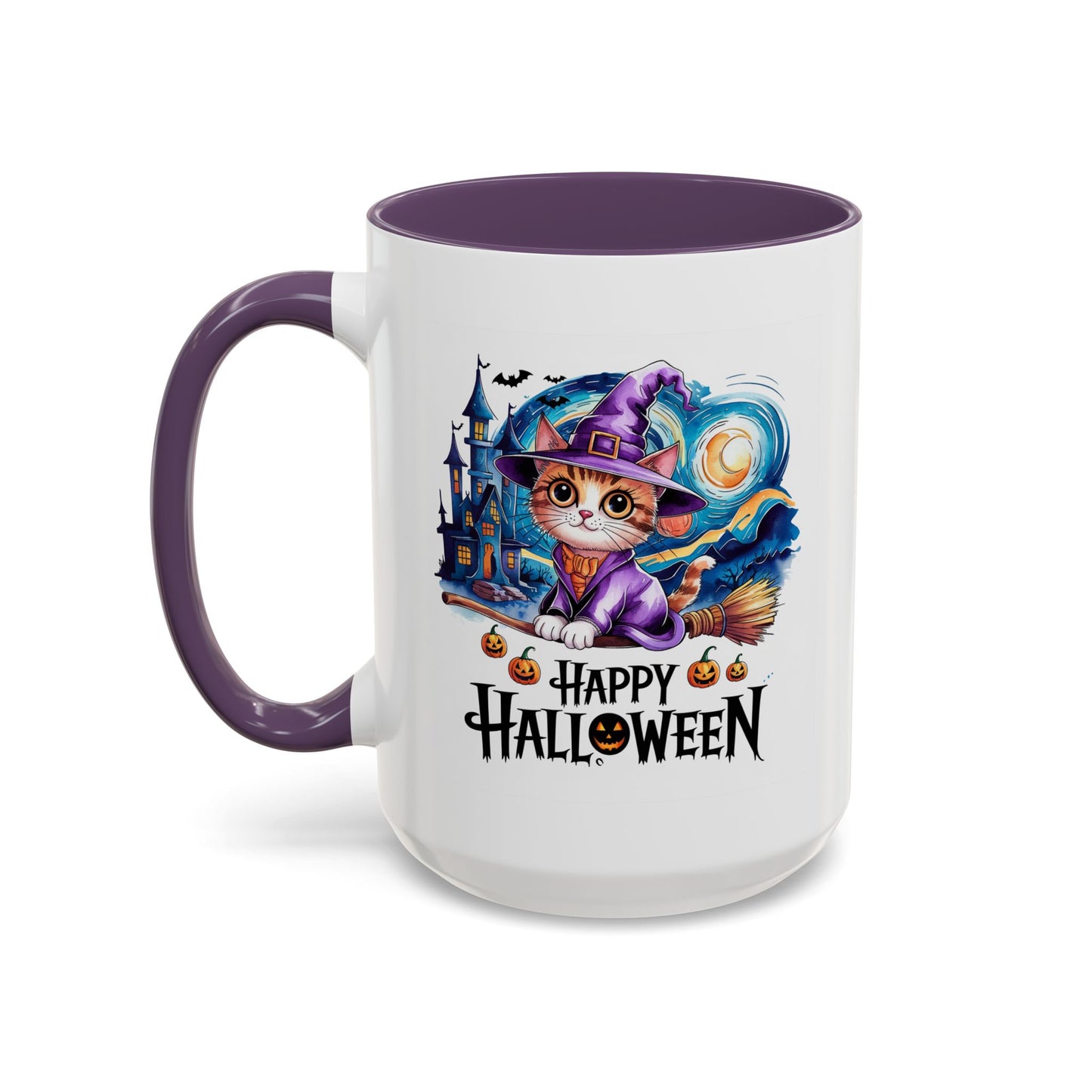 Halloween Mug - Happy Halloween Cat Witch