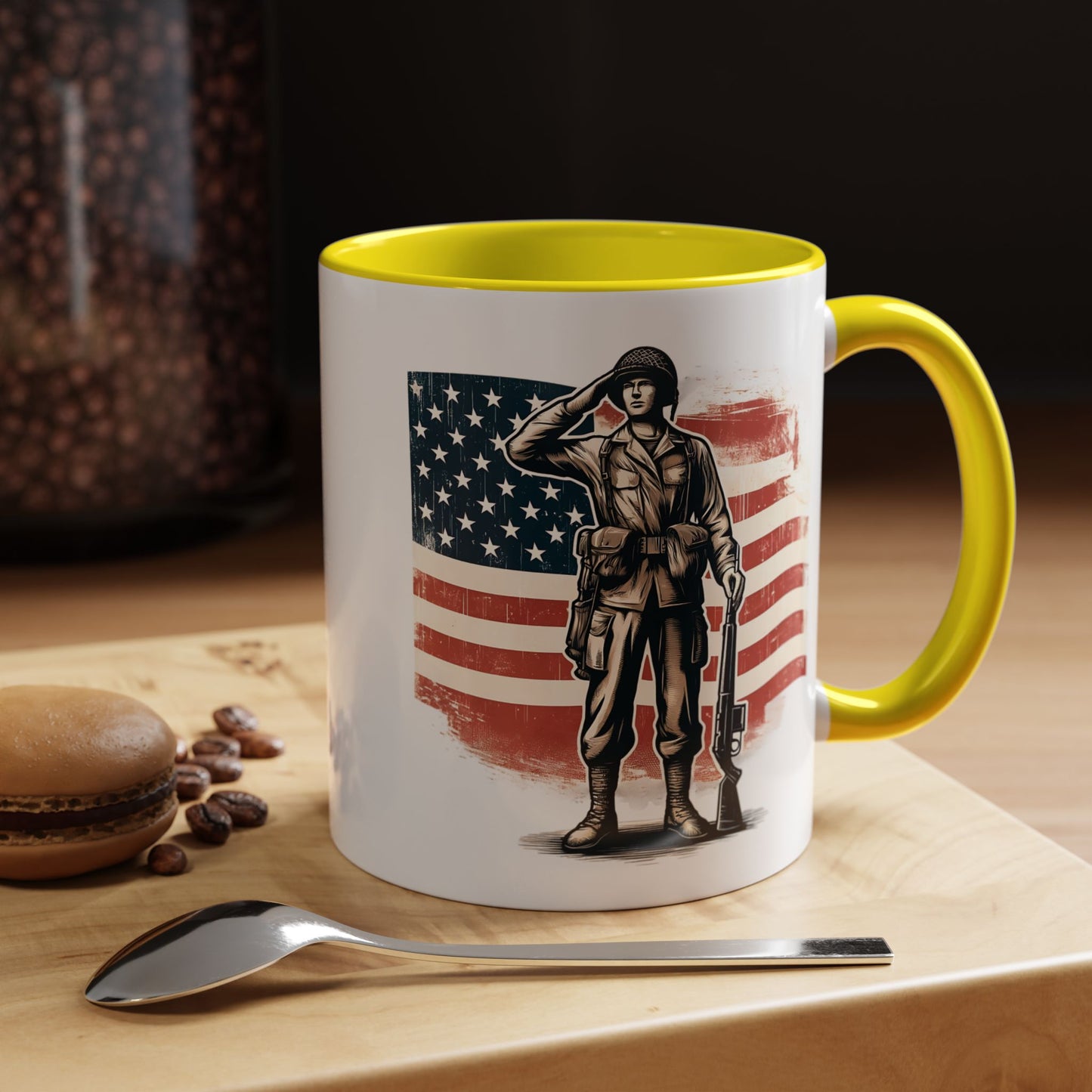 4th of July Mug - American Soldier Flag