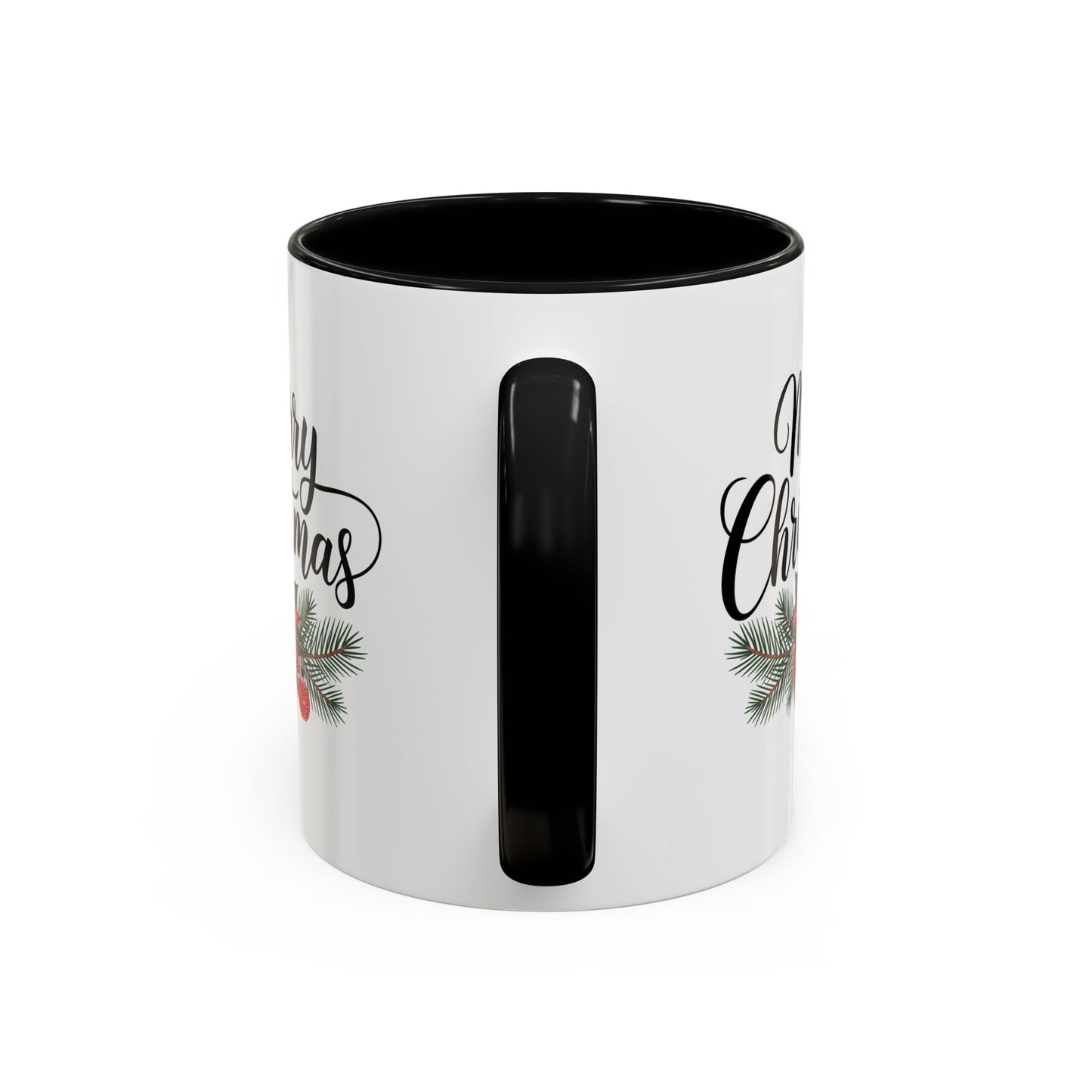 Christmas Mug - Merry Christmas Black Text Mistletoe