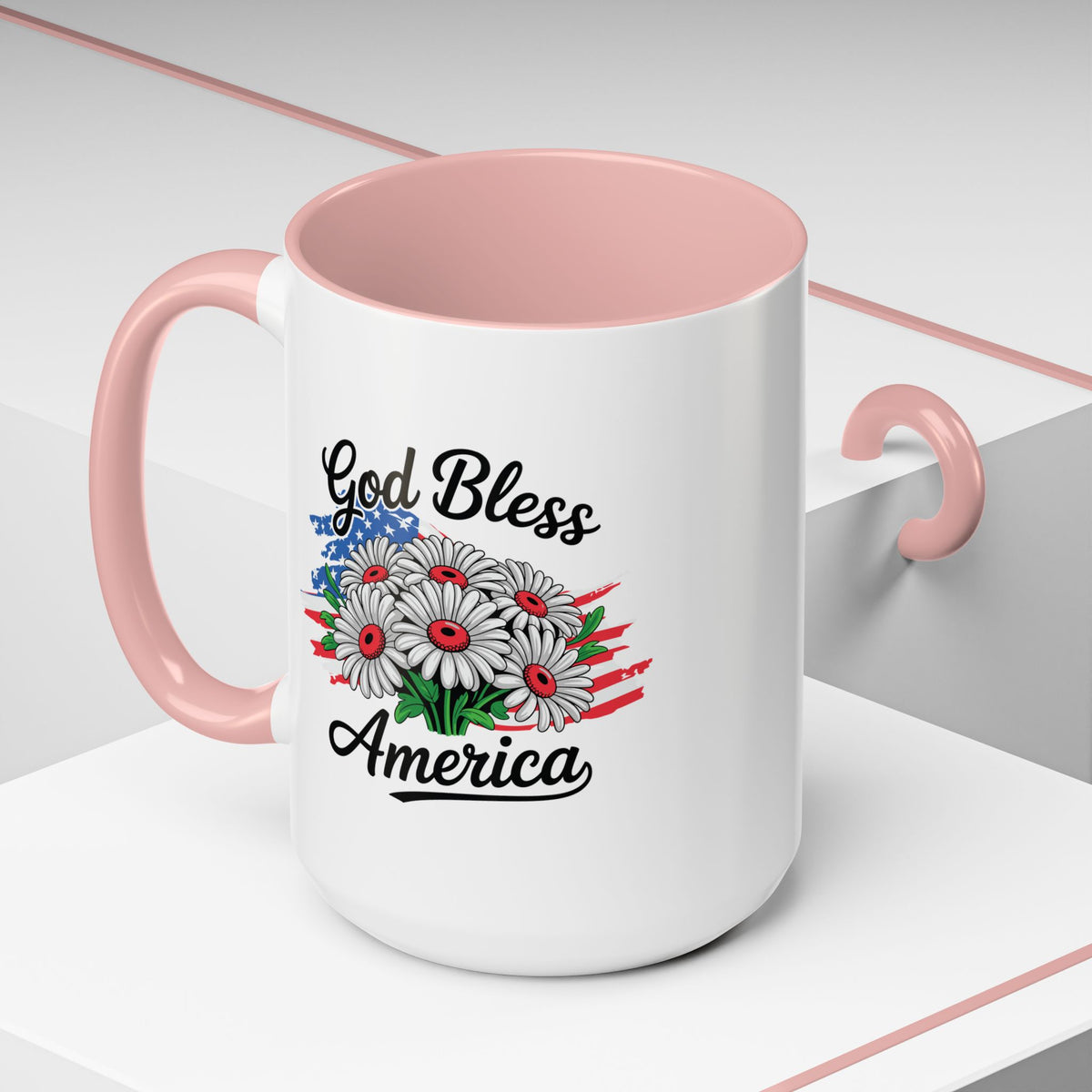 4th of July Mug - God Bless America Daisies
