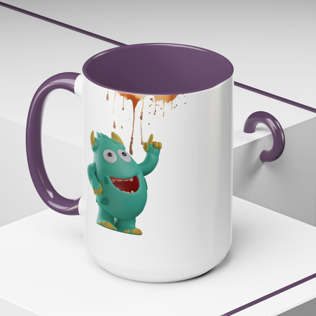 Humor Mug - Monster Drinks Coffee Spill