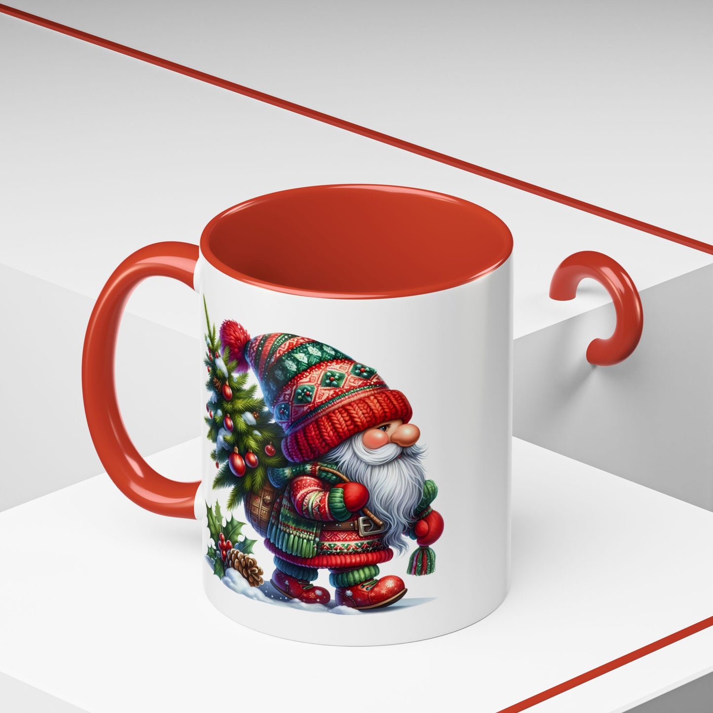 Christmas Mug - Gnome Christmas Tree and Pine Cone