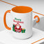 Christmas Mug - Merry Christmas Green & Red Text Santa Presents