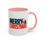 Christmas Mug - Merry Christmas Green & Red Text Santa Bag