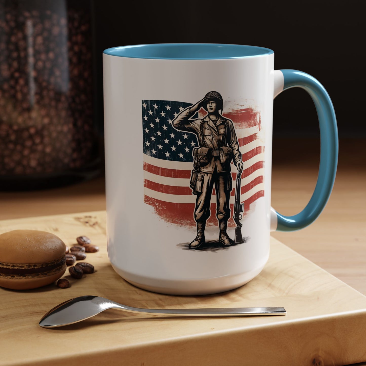 4th of July Mug - American Soldier Flag