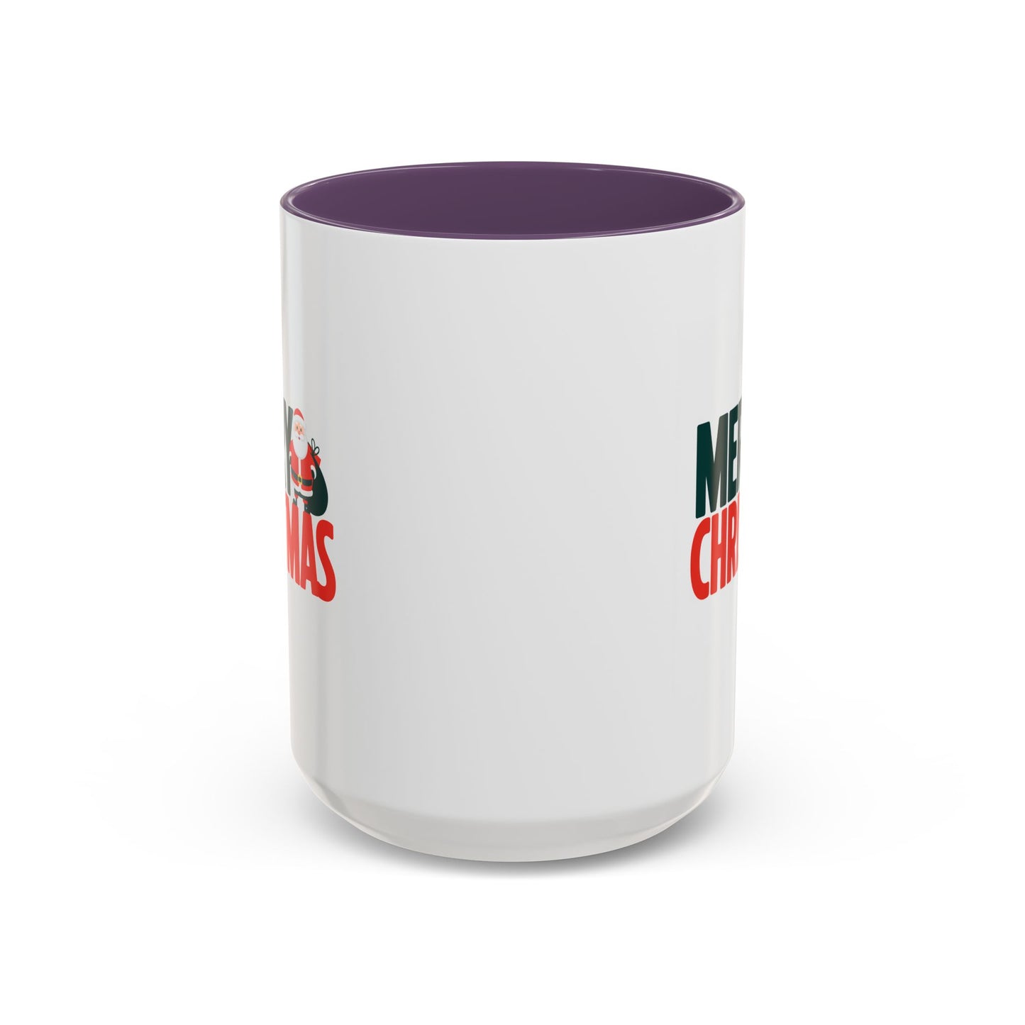 Christmas Mug - Merry Christmas Green & Red Text Santa Bag