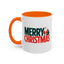 Christmas Mug - Merry Christmas Green & Red Text Santa Bag