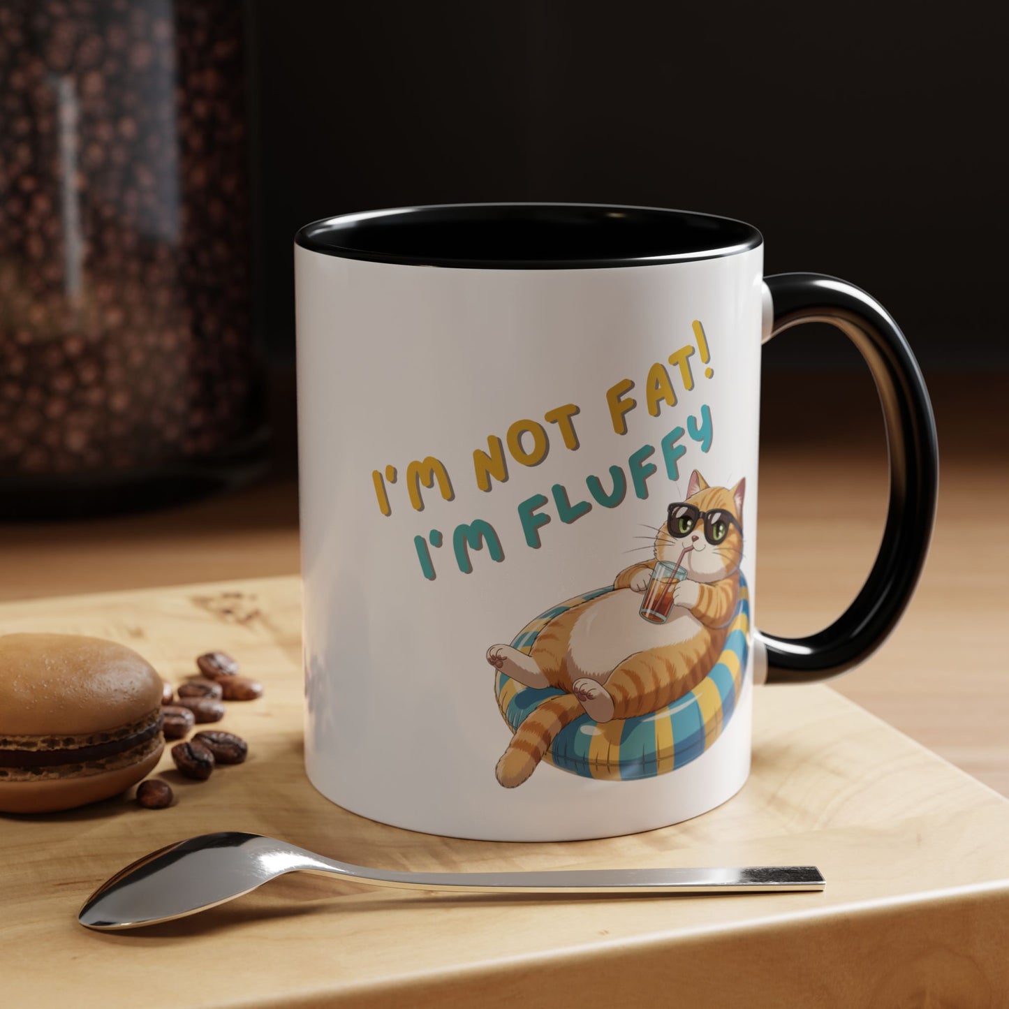Humor Mug - I'm Not Fat I'm Just Fluffy Cat